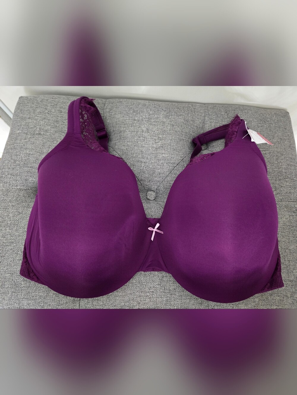 Cacique Deep Purple Lace-Trim Full Coverage Bra